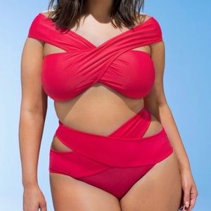 💕🎀SALE 🎀💕 Ashley Graham Red Two Piece Swimsuit